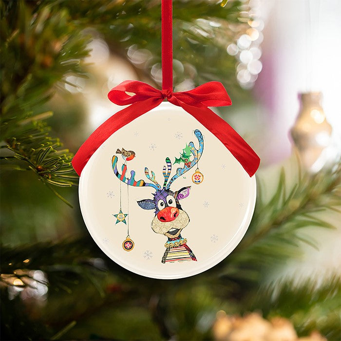 The Gift Pod Morpeth | Bug Art - Christmas Baubles Offer - Buy 6 for £13.50 / Rudolph Bauble