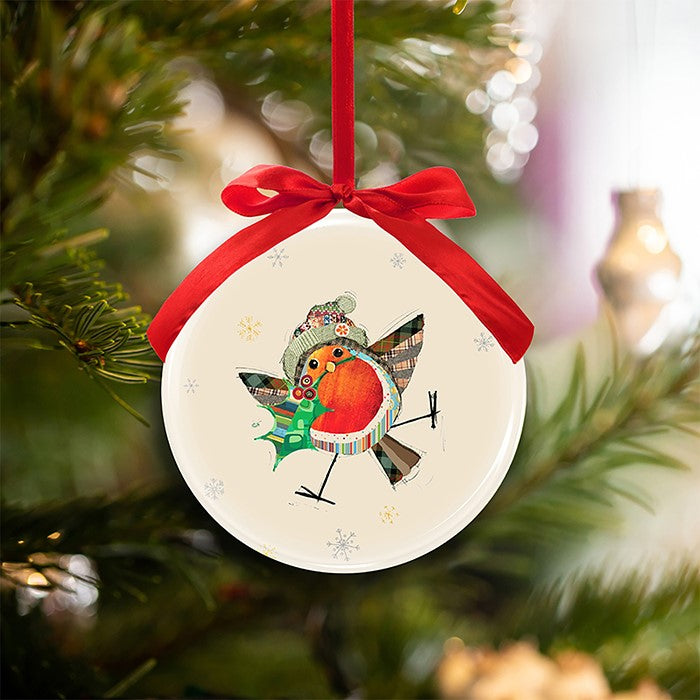The Gift Pod Morpeth | Bug Art - Christmas Baubles Offer - Buy 6 for £13.50 / Robin/Holly Bauble