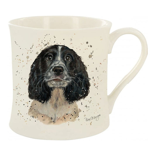 The Gift Pod Morpeth | Bree Merryn design | Fine China Mug | Black Springer Dog